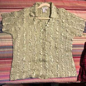 Green cold water creek blouse